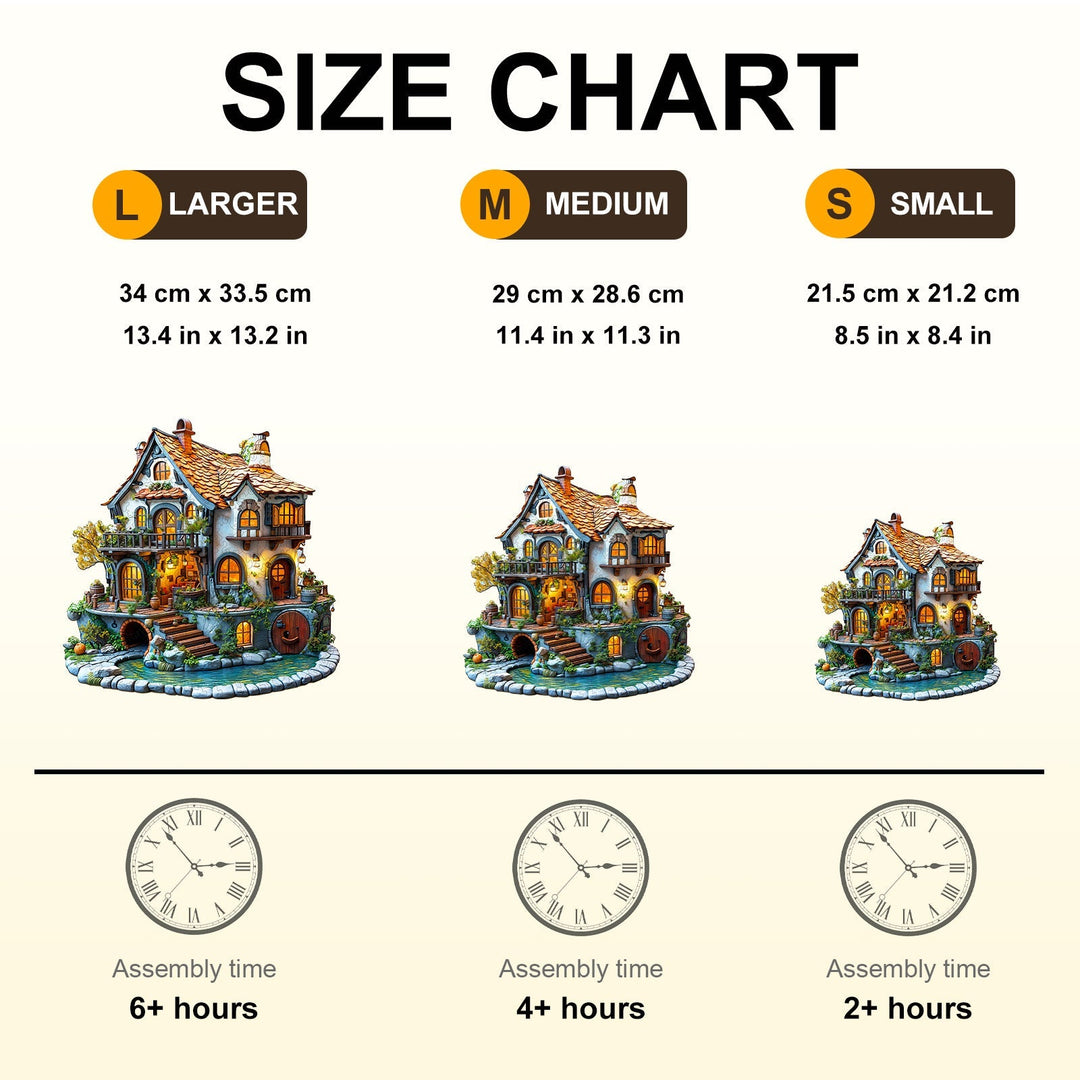 3D Glow Cottage Wooden Jigsaw Puzzle