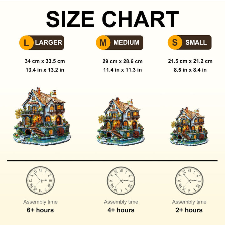 3D Glow Cottage Wooden Jigsaw Puzzle