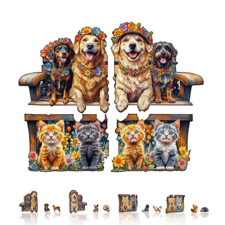 Party Puzzle-Tierische Parkbank