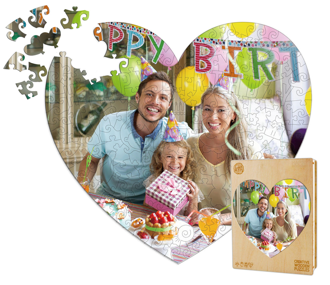 Personalisiertes Foto-Holzpuzzle – Geburtstags-Motiv