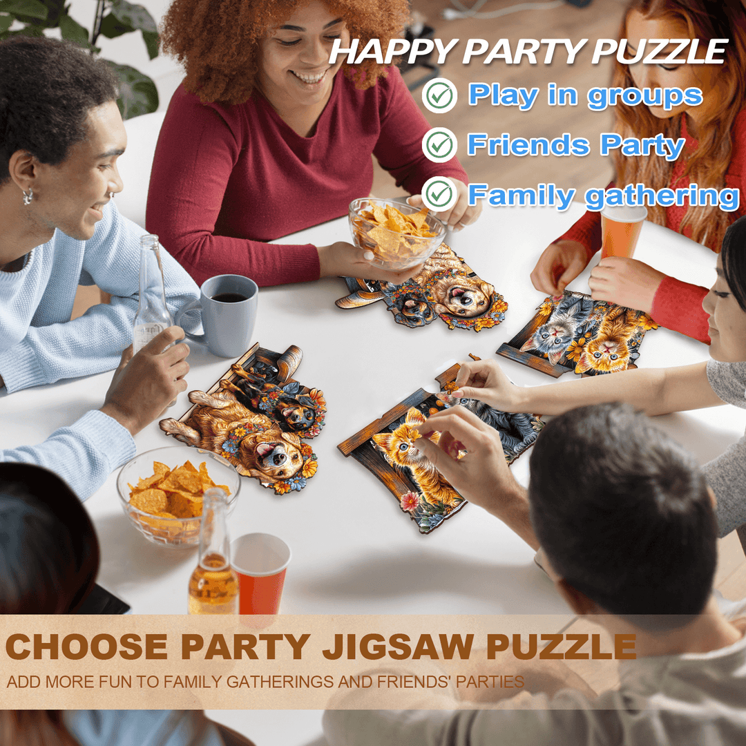 Party Puzzle-Tierische Parkbank