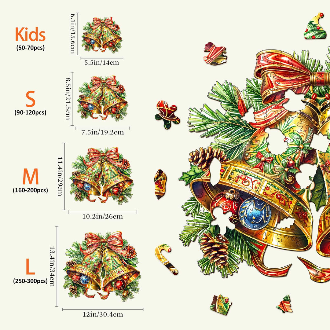 Weihnachtsglocken 2 Holzpuzzle