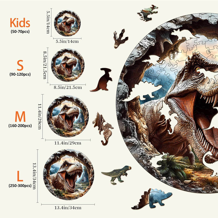 3D T-Rex 2 Wooden Jigsaw Puzzle - Woodbests