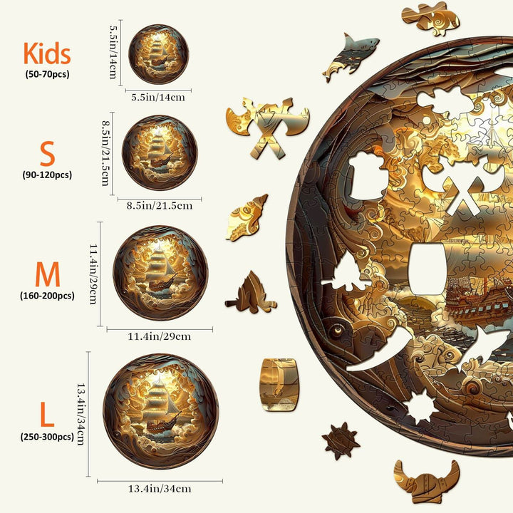 3D Sailing-1 Wooden Jigsaw Puzzle - By Woodbests