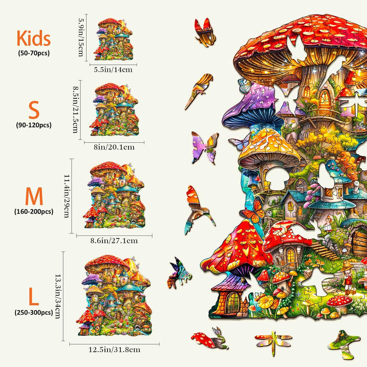 Mushroom House Wooden Jigsaw Puzzle - By Woodbests