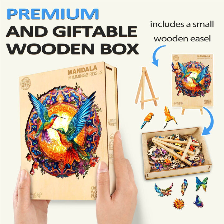 Blütenzauber & Kolibri Holzpuzzle