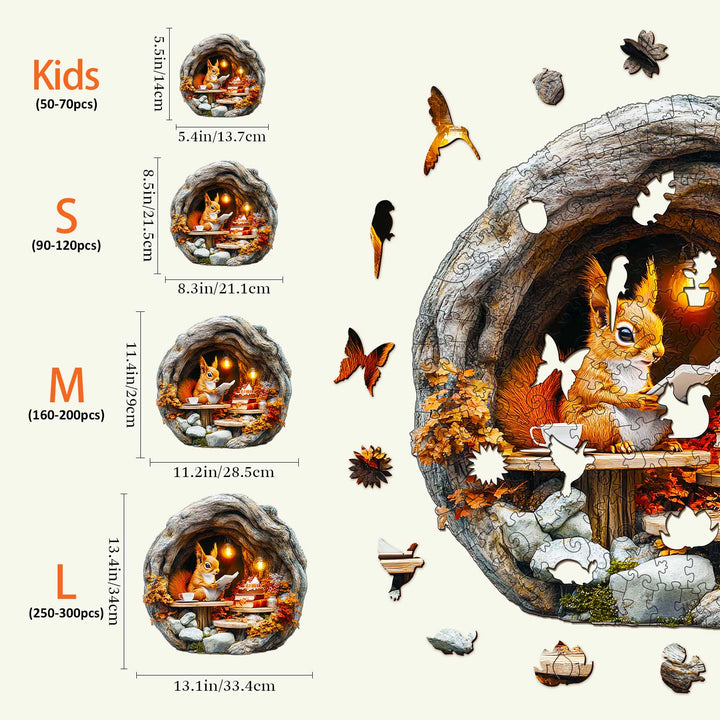 3D Burrow Squirrel Wooden Jigsaw Puzzle - By Woodbests