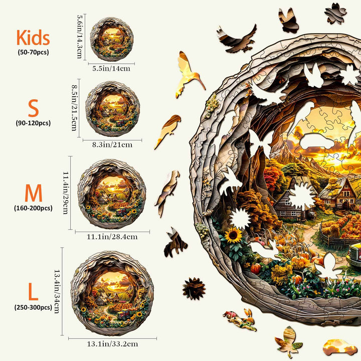 3D Autumn Farm-2 Wooden Jigsaw Puzzle - Woodbests