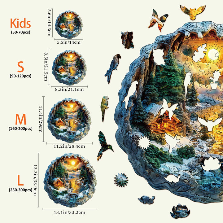 3D Winter Scene Wooden Jigsaw Puzzle - By Woodbests