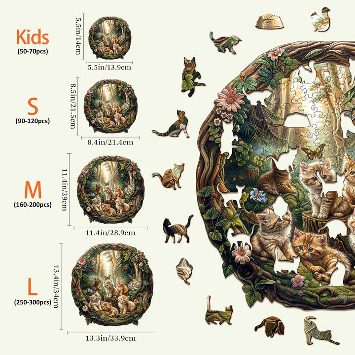 Laid-back Kitten Wooden Jigsaw Puzzle - By Woodbests