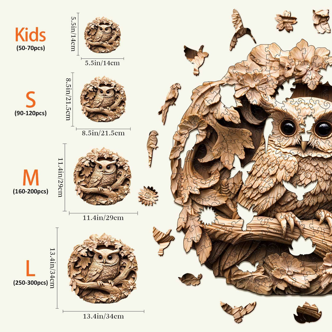 3D Owl-2 Wooden Jigsaw Puzzle - By Woodbests