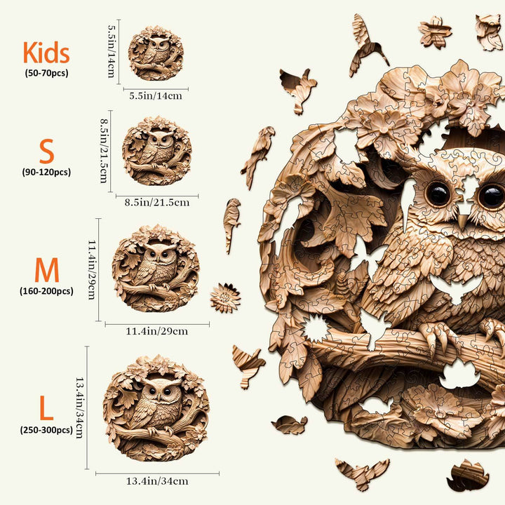3D Owl-2 Wooden Jigsaw Puzzle - By Woodbests