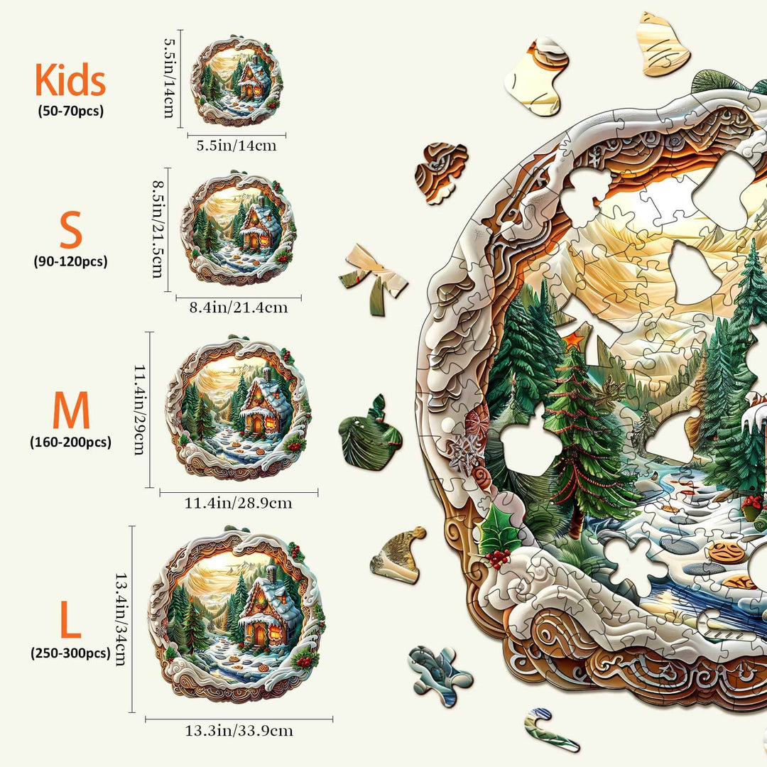 3D Christmas House-1 Wooden Jigsaw Puzzle - By Woodbests