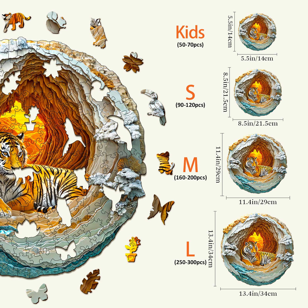 3D Tiger Wooden Jigsaw Puzzle - By Woodbests