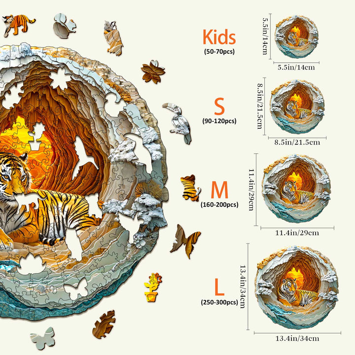 3D Tiger Wooden Jigsaw Puzzle - By Woodbests