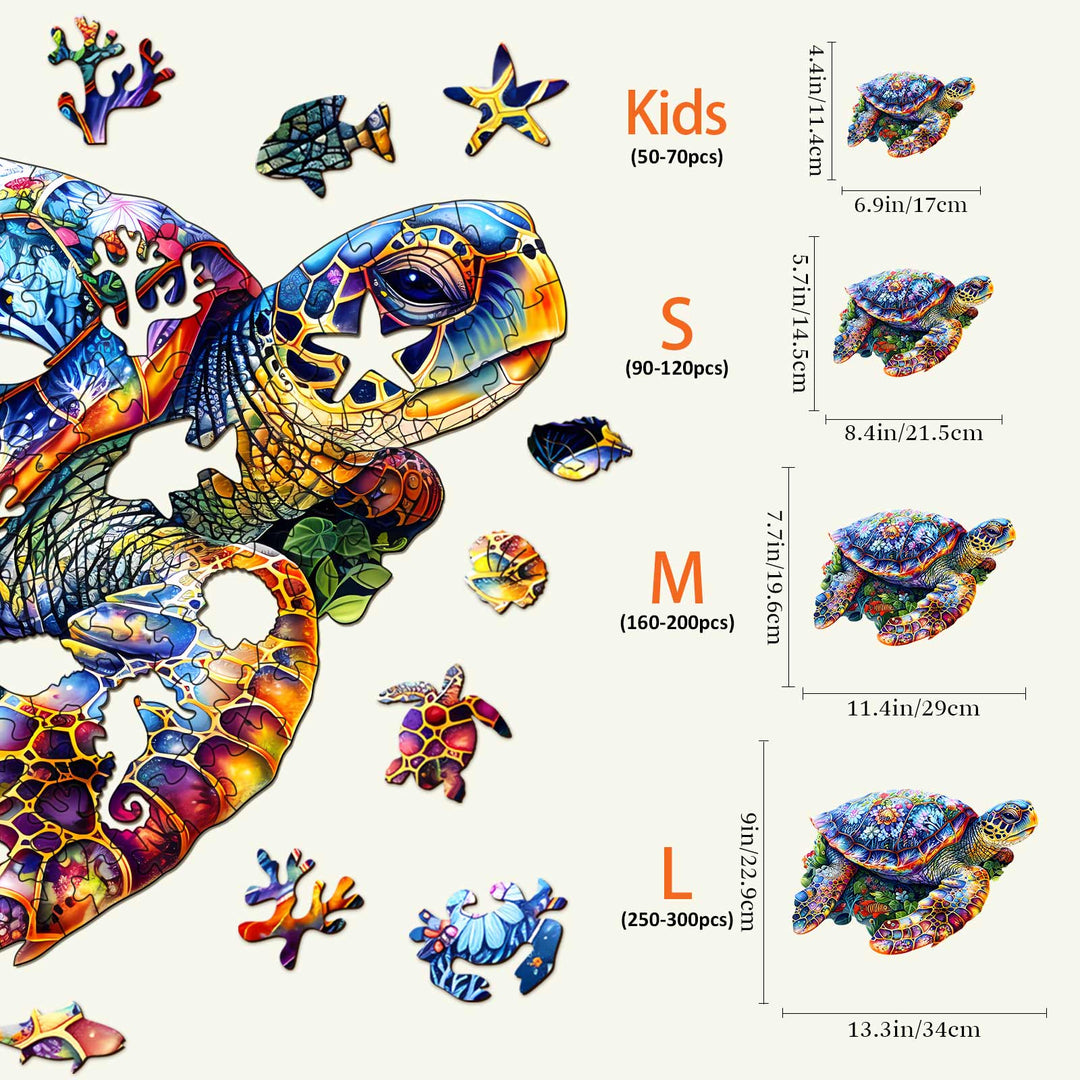 Unique Turtle Wooden Jigsaw Puzzle - Woodbests
