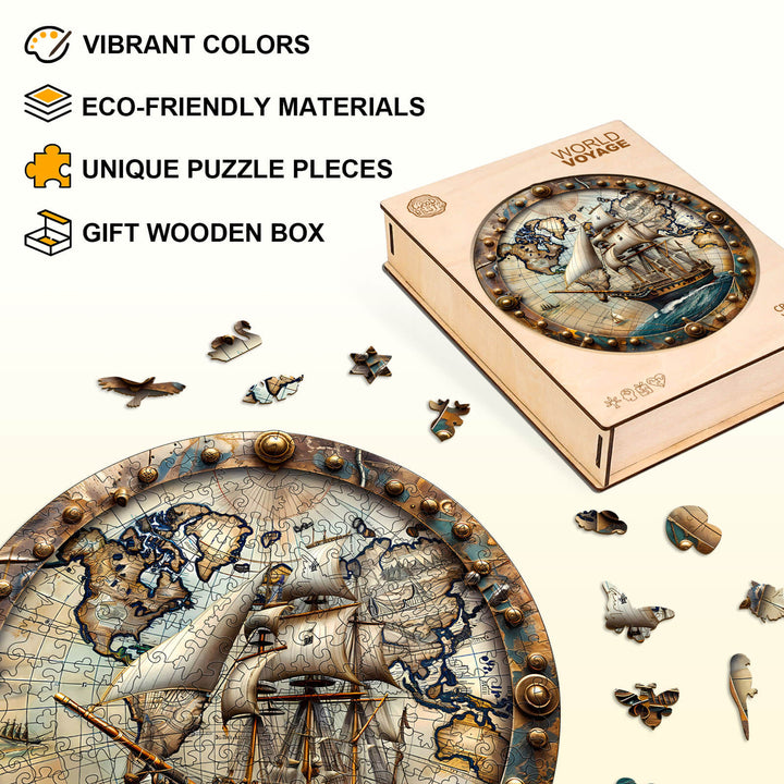 Weltreise Holzpuzzle