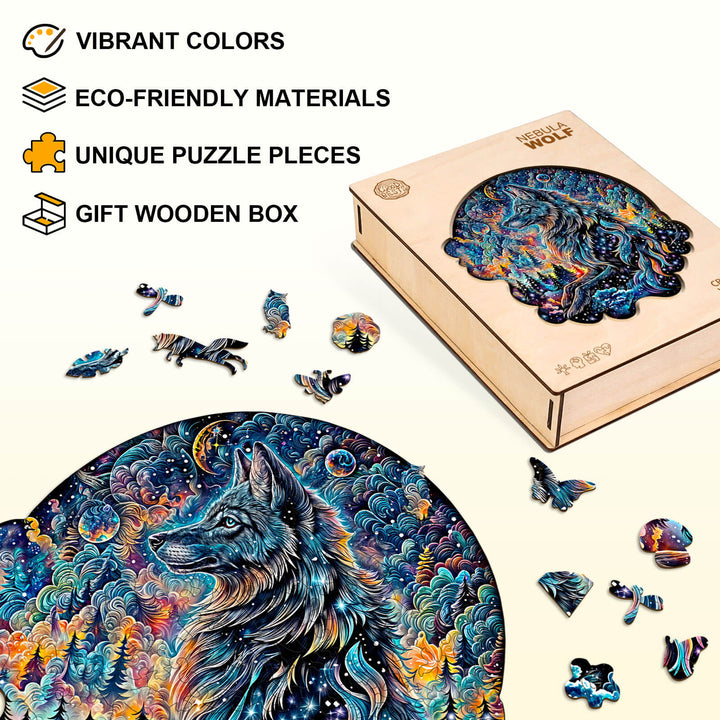 Nebelwolf Holzpuzzle