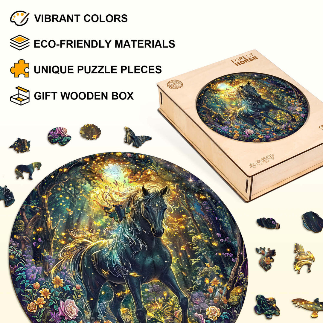 Forest Horse Wooden Jigsaw Puzzle