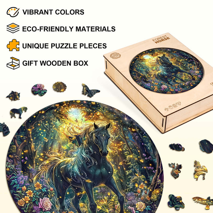 Forest Horse Wooden Jigsaw Puzzle