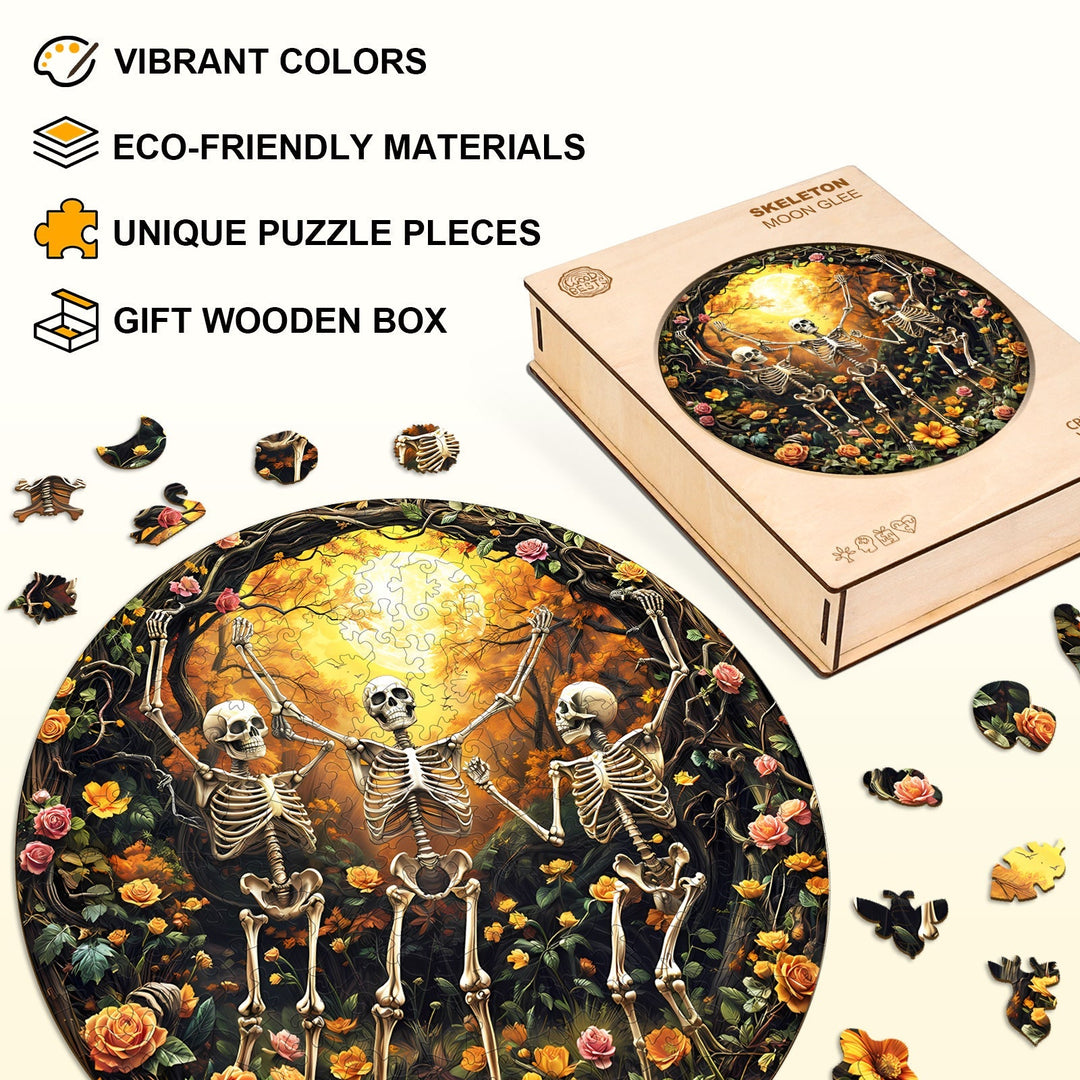 Skeleton Moon Glee Wooden Jigsaw Puzzle