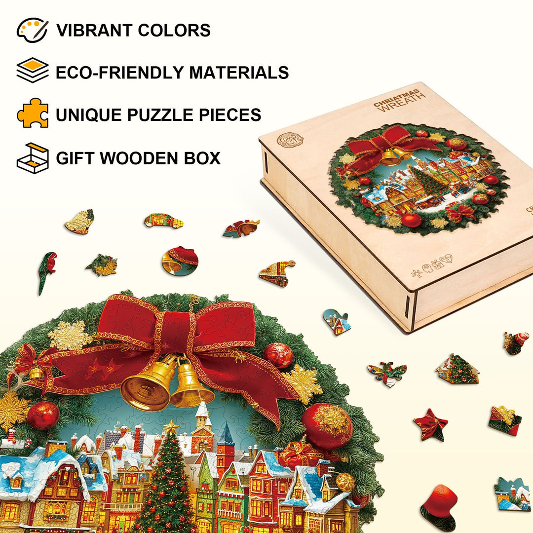 Weihnachtskranz Holzpuzzle