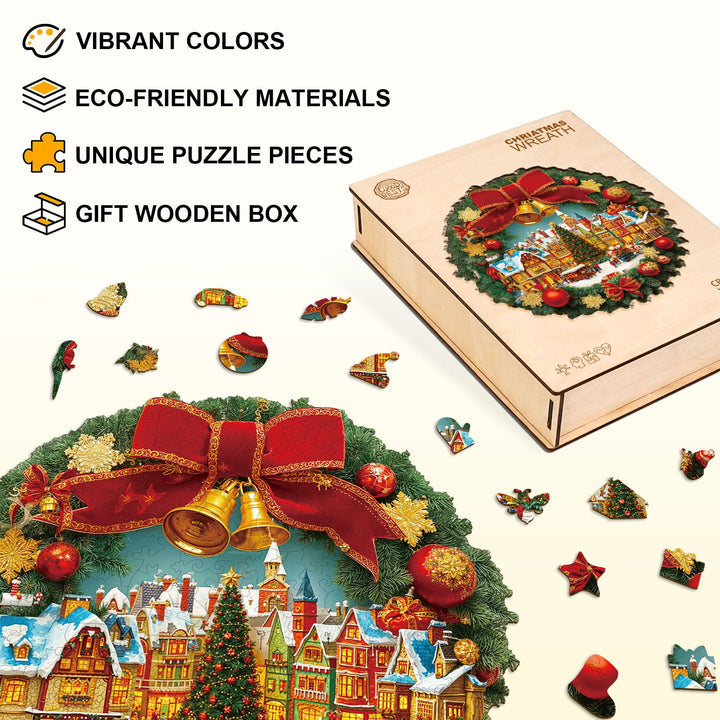 Weihnachtskranz Holzpuzzle