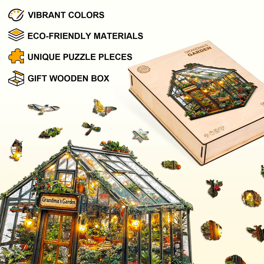 Oma-Garten Holzpuzzle