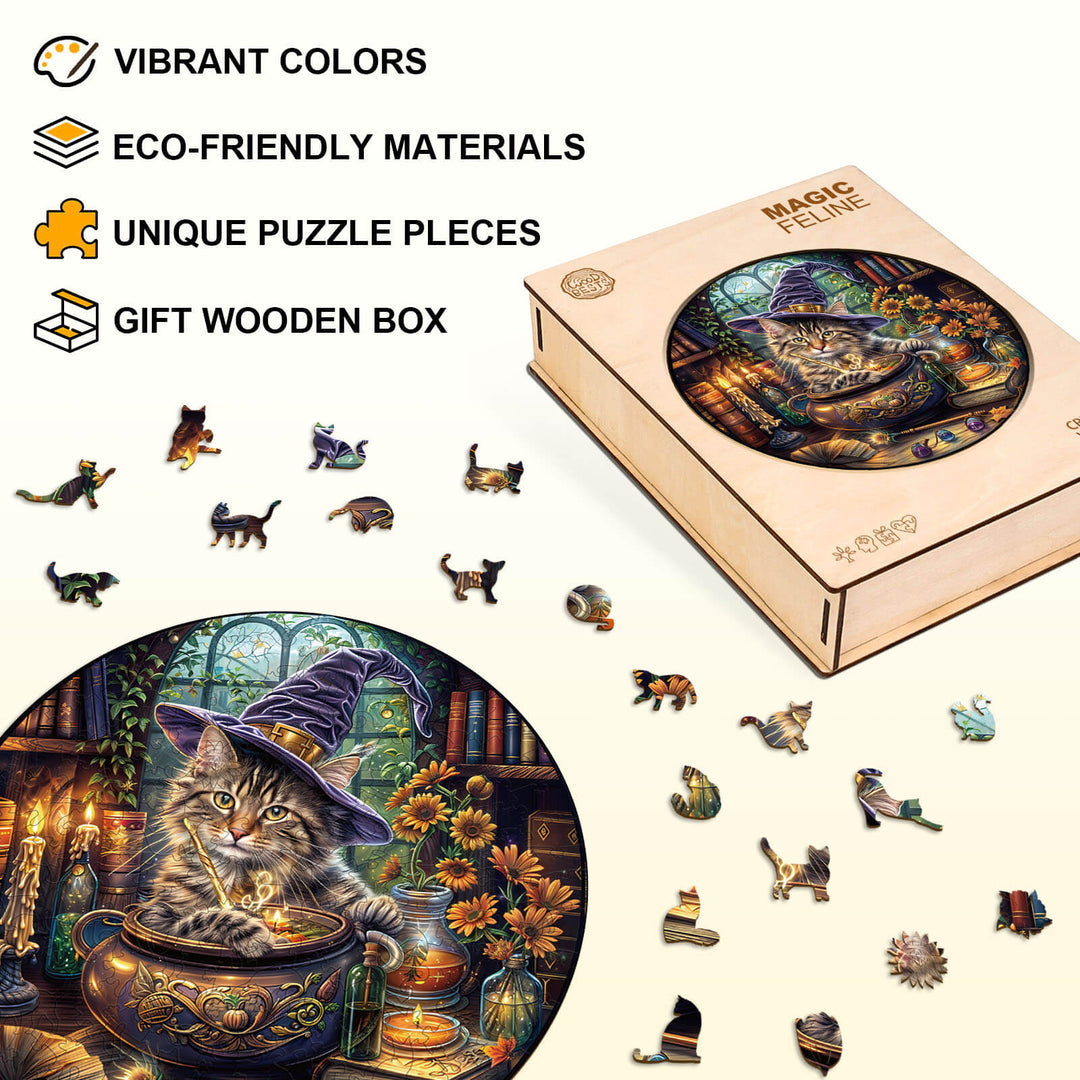 Die Zauberhafte Katze Holzpuzzle