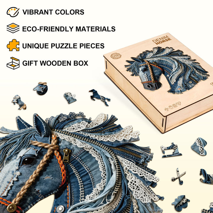 Denim Horse Holzpuzzle