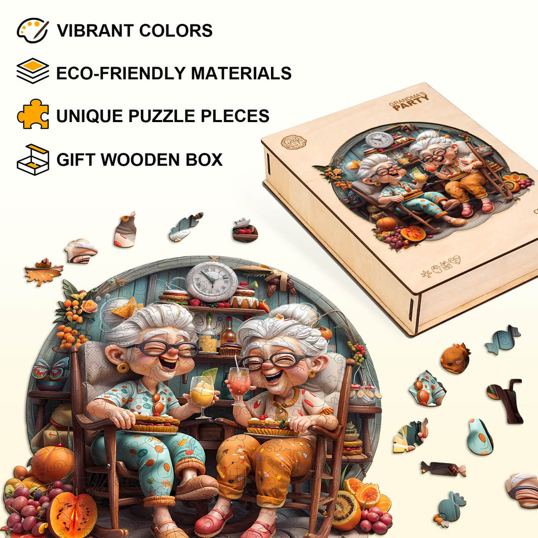 Grandma's Party Wooden Jigsaw Puzzle