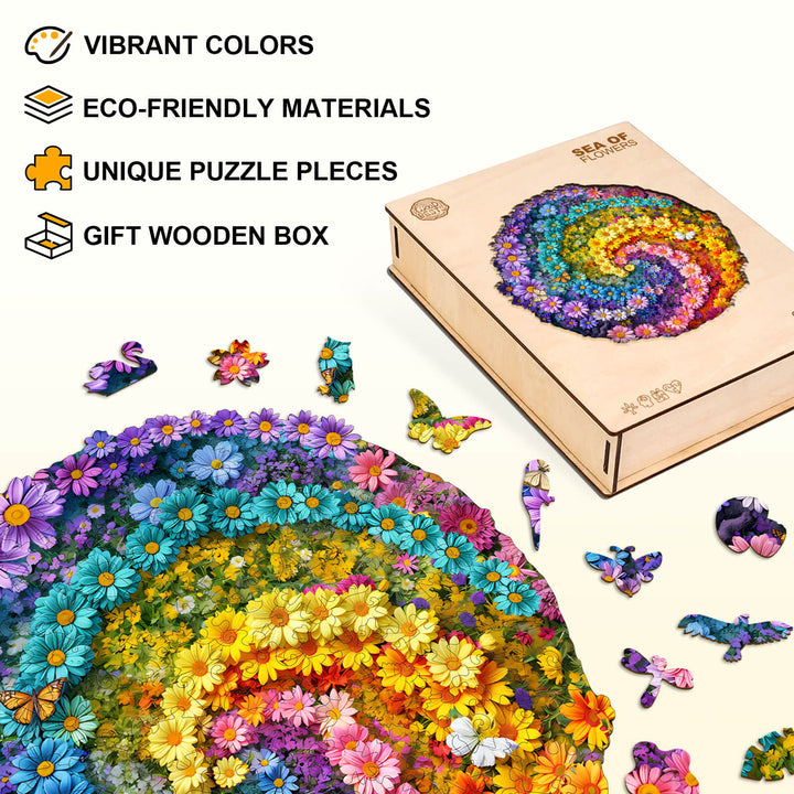 Blumenmeer Holzpuzzle