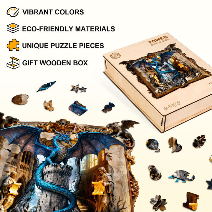 Tower Dragon Story Holzpuzzle