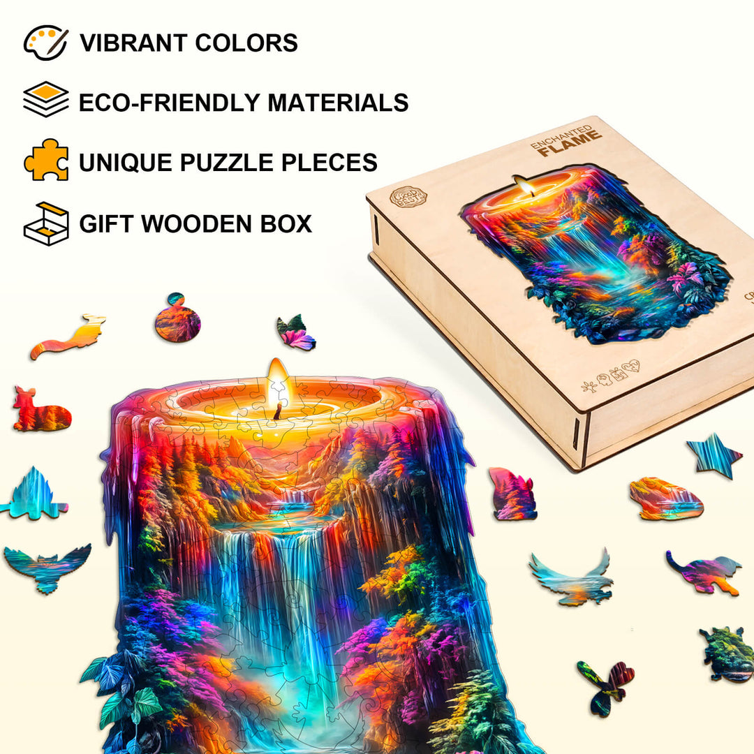 Enchanted Flame Wooden Jigsaw Puzzle