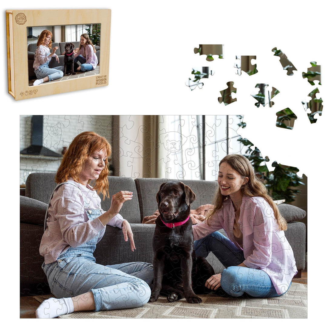 Personalisiertes Foto-Holzpuzzle – Tierliebhaber-Motiv