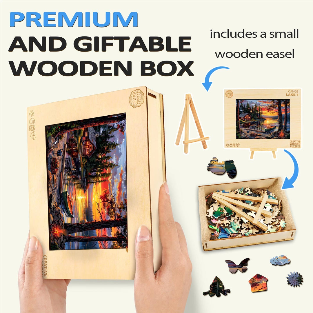 Canoe Lake-1 Wooden Jigsaw Puzzle - By Woodbests