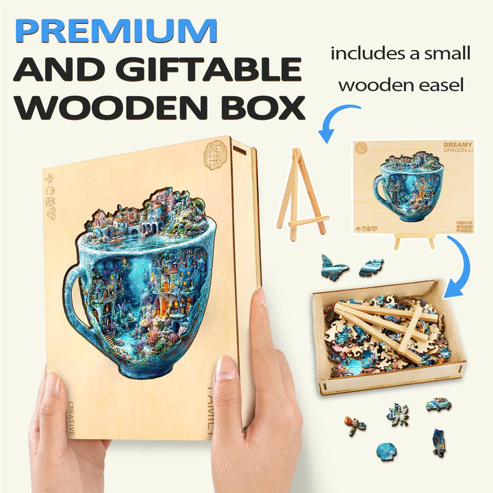 Meereswelt-Becher Holzpuzzle