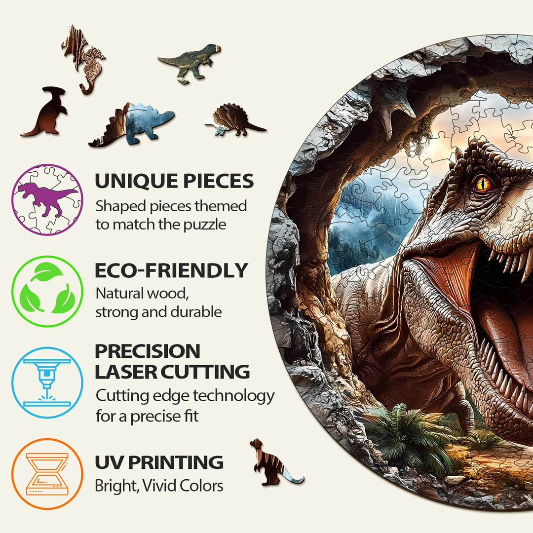 3D T-Rex 2 Wooden Jigsaw Puzzle - Woodbests