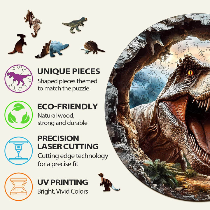 3D T-Rex 2 Wooden Jigsaw Puzzle - Woodbests