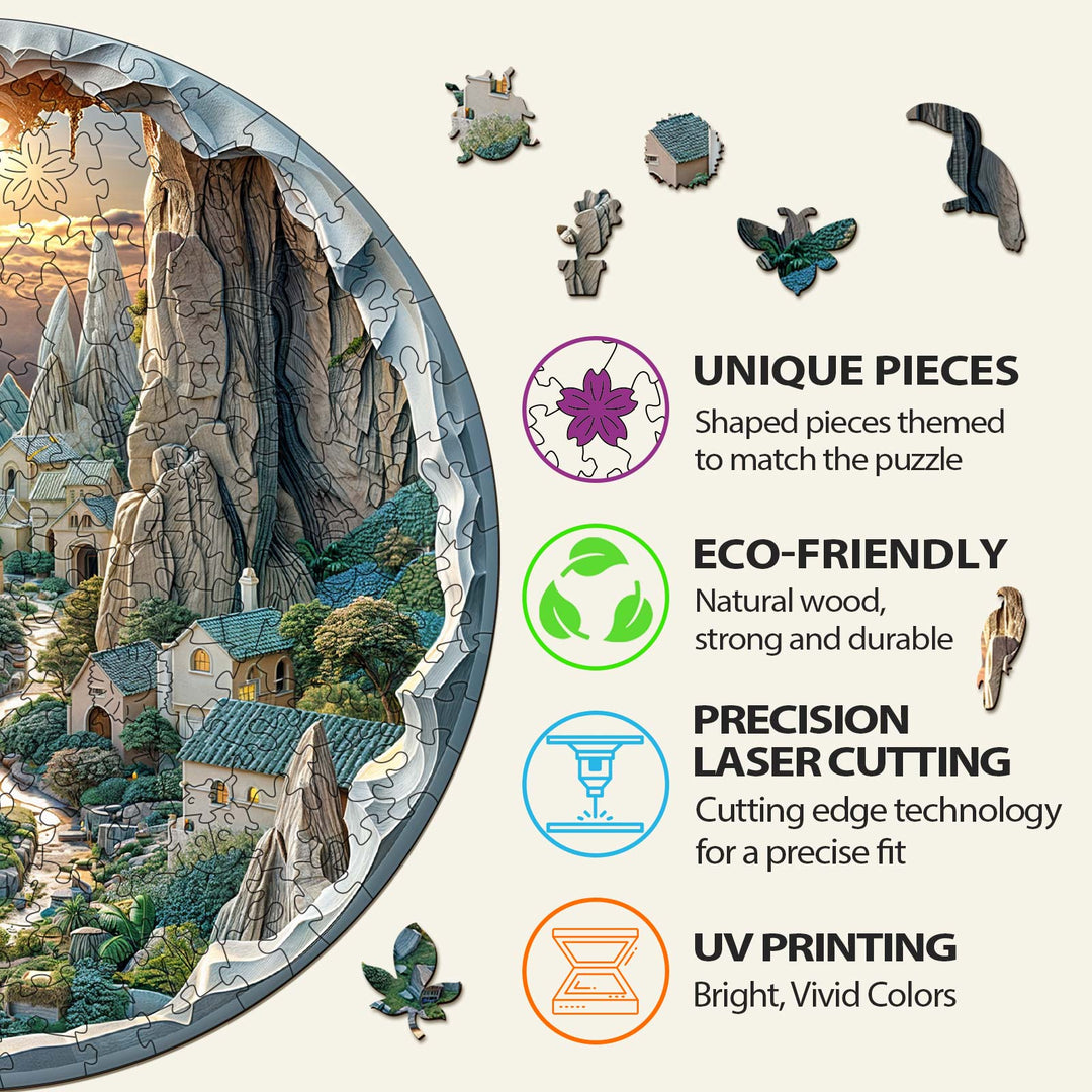 3D vision inside the cave-2 Wooden Jigsaw Puzzle - By Woodbests