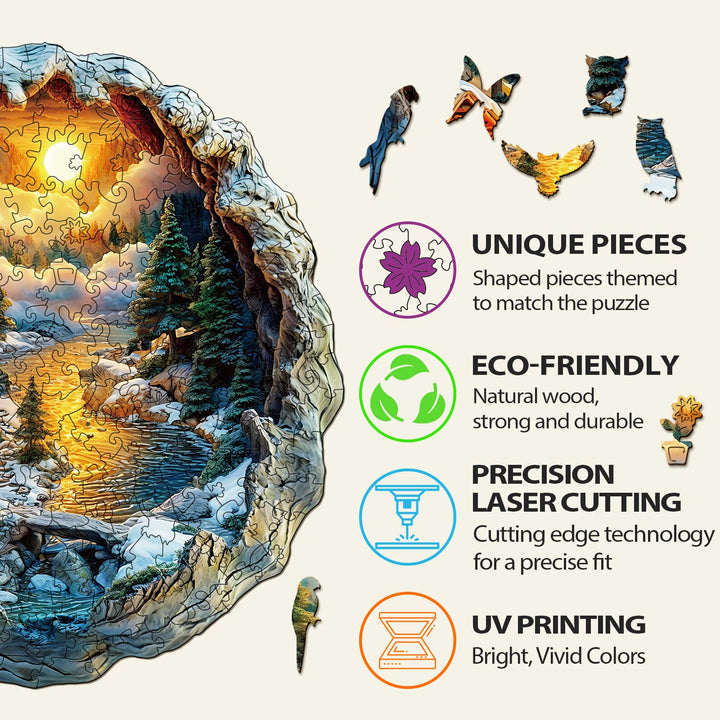 3D Winter Scene Wooden Jigsaw Puzzle - By Woodbests