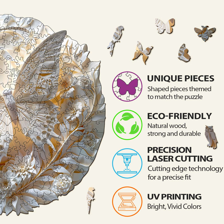 3D Paper Butterfly Wooden Jigsaw Puzzle - By Woodbests