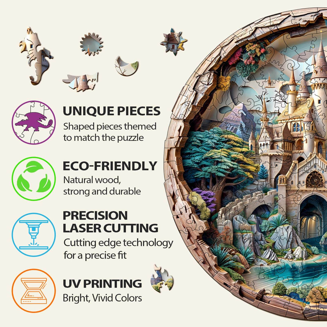 3D Castle Wooden Jigsaw Puzzle - Woodbests