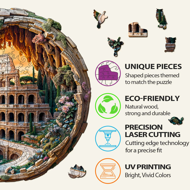 3D Colosseum Wooden Jigsaw Puzzle - By Woodbests