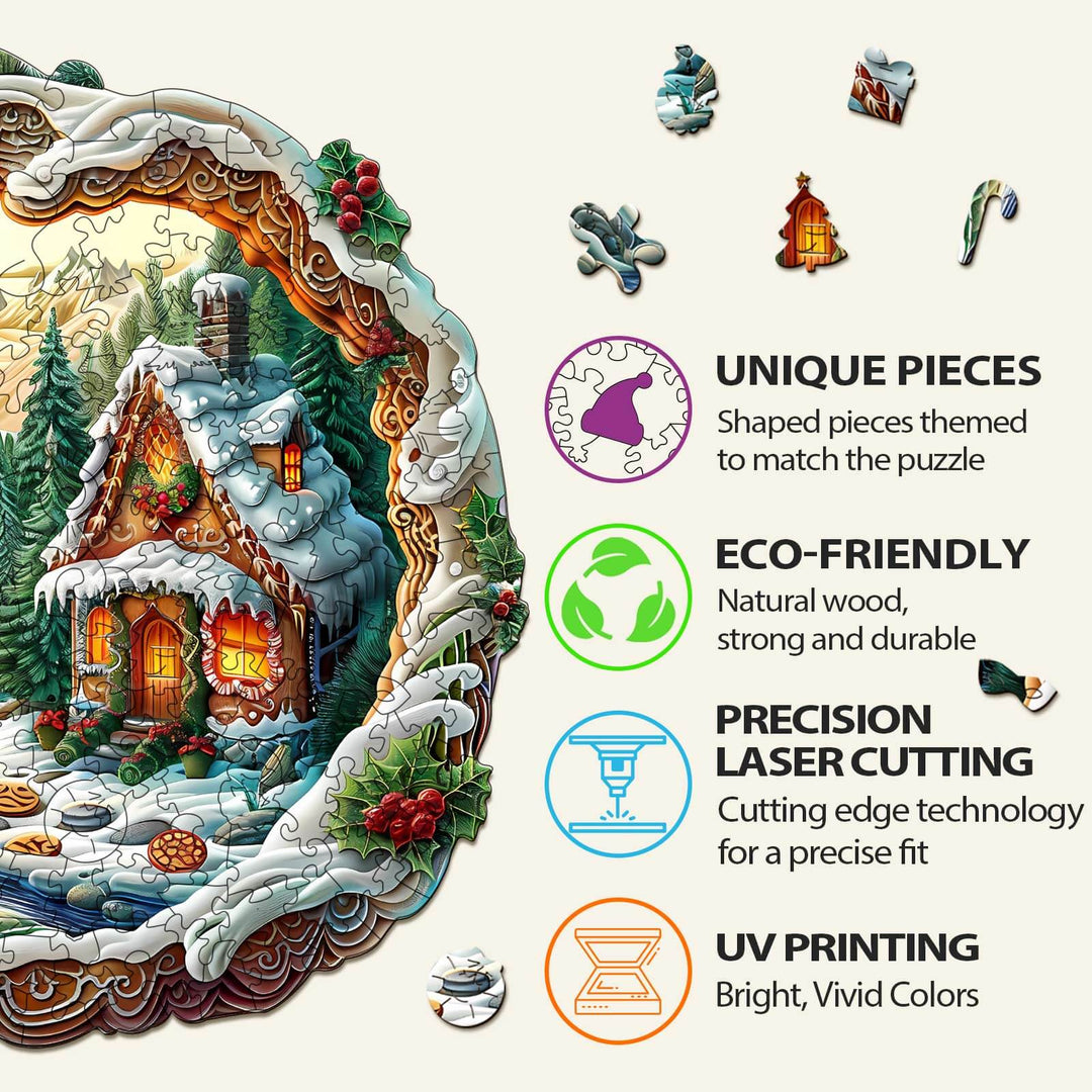 3D Christmas House-1 Wooden Jigsaw Puzzle - By Woodbests