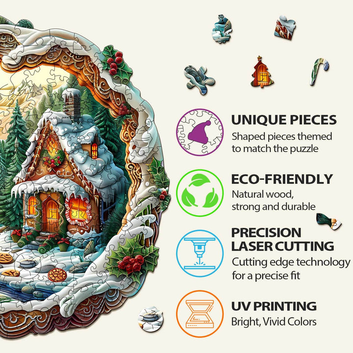 3D Christmas House-1 Wooden Jigsaw Puzzle - By Woodbests