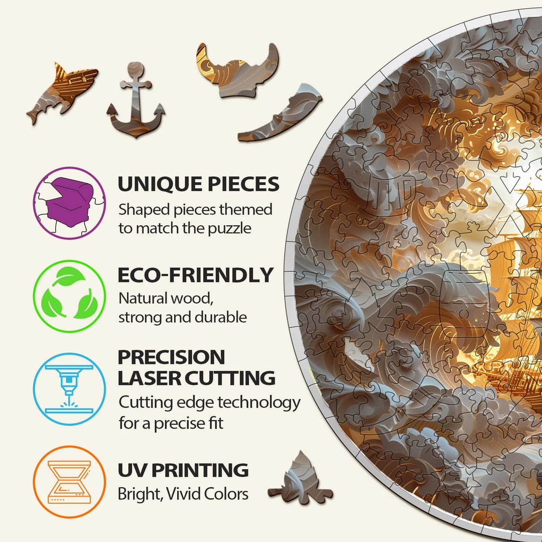 3D Sailing-2 Wooden Jigsaw Puzzle - Woodbests