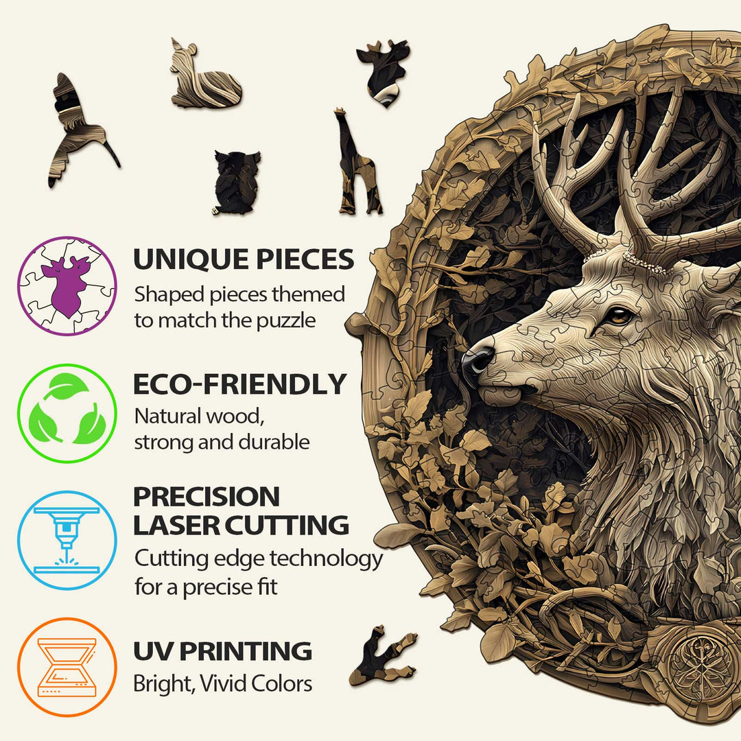 3D Deer Wooden Jigsaw Puzzle - By Woodbests