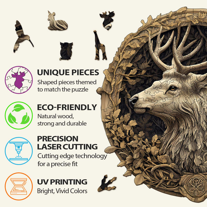 3D Deer Wooden Jigsaw Puzzle - By Woodbests