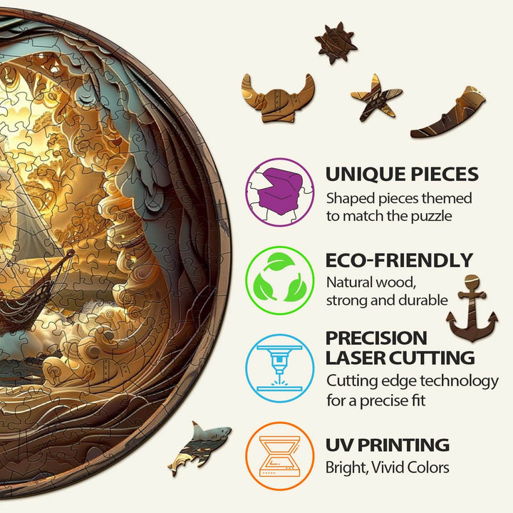 3D Sailing-1 Wooden Jigsaw Puzzle - By Woodbests